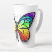 Tasse Latte Monarque papillon arc-en-ciel (Angle droit)