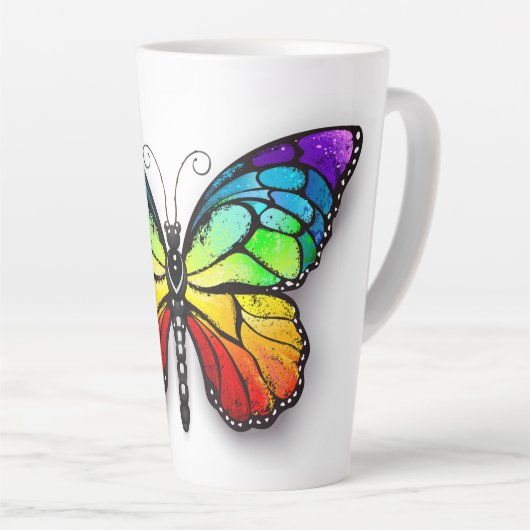 Tasse Latte Monarque papillon arc-en-ciel (Angle droit)