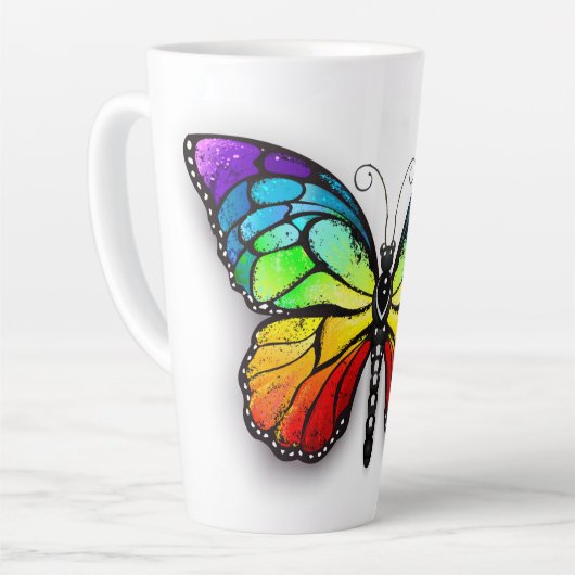 Tasse Latte Monarque papillon arc-en-ciel (Angle gauche)