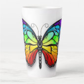 Tasse Latte Monarque papillon arc-en-ciel (Devant)
