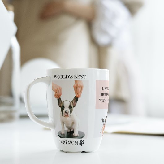 Tasse Latte Monde Meilleur chien maman | Photo Collage | Paste