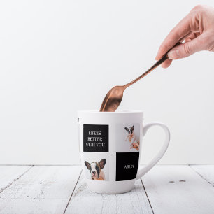 Tasse Latte Monde Meilleur chien maman Photo de chien de col