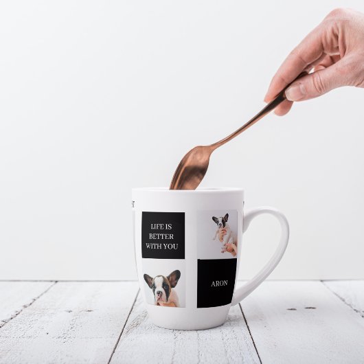 Tasse Latte Monde Meilleur chien maman | Photo de chien de col