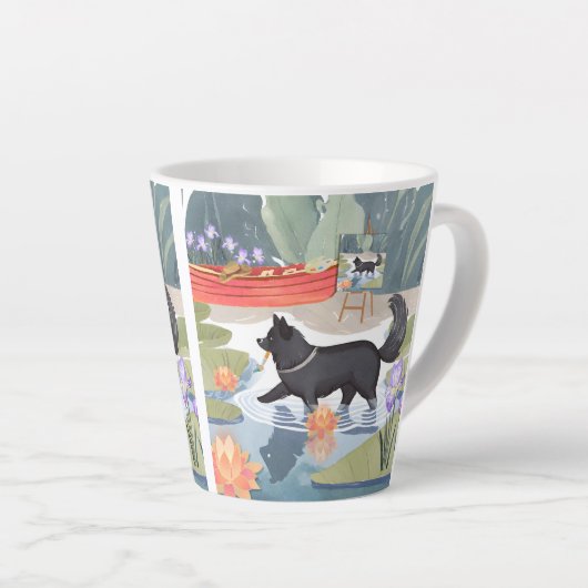 Tasse Latte MONETZ PETIT chien noir HELPER (Angle droit)