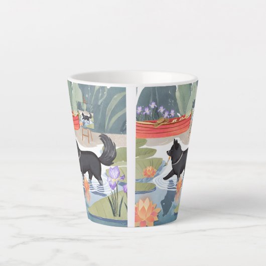 Tasse Latte MONETZ PETIT chien noir HELPER (Devant)