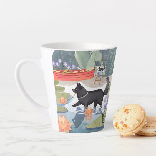 Tasse Latte MONETZ PETIT chien noir HELPER (En situation)