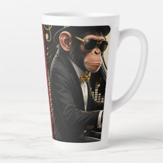 Tasse Latte Monkey Playing Piano Music Poster – I Am Music