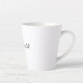 Tasse Latte Monogram Initial, Script élégant mon monde, (Droite)