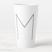 Tasse Latte Monogram Modern Simple Minimalist Plain (Devant)