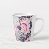 Tasse Latte Monogram Silver Navy Rosegold Girly Newlyweds Cade (Droite)