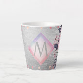 Tasse Latte Monogram Silver Navy Rosegold Girly Newlyweds Cade (Devant)