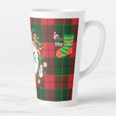 Tasse Latte Monogram Winter Holiday Christmas Scottish Pattern (Droite)