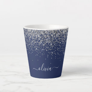 Tasse Latte Monogramme à Parties scintillant étincelante en ar