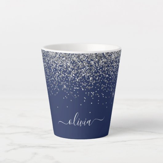 Tasse Latte Monogramme à Parties scintillant étincelante en ar (Devant)