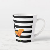 Tasse Latte Monogramme à rayures noires chic (Droite)