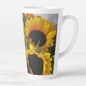 Tasse Latte Monogramme Autumn Sunflower Photo Imprimer 17oz (Droite)