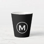 Tasse Latte Monogramme blanc noir minimal (Devant)