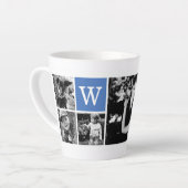 Tasse Latte Monogramme bleu à 5 Modèles photo (Angle gauche)