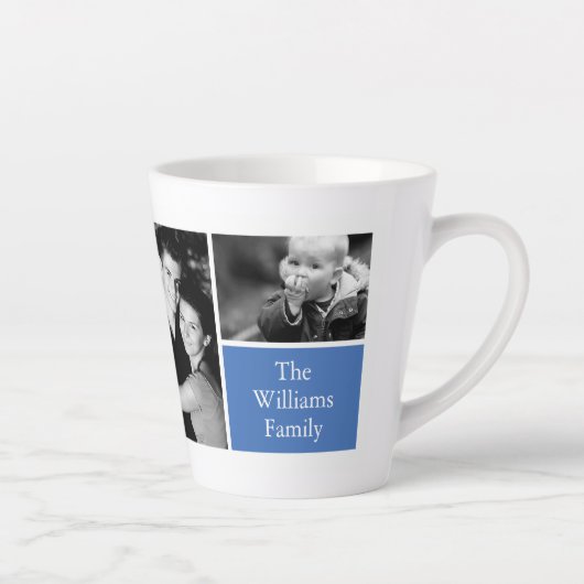 Tasse Latte Monogramme bleu à 5 Modèles photo (Droite)