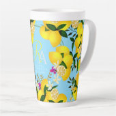 Tasse Latte Monogramme citron bleu (Angle droit)