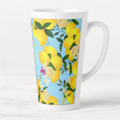 Tasse Latte Monogramme citron bleu (Droite)