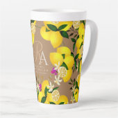 Tasse Latte Monogramme citron Brown (Angle droit)