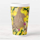 Tasse Latte Monogramme citron Brown (Devant)