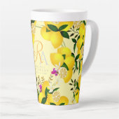 Tasse Latte Monogramme citron jaune (Angle droit)