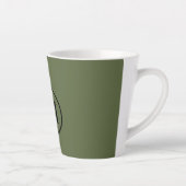 Tasse Latte Monogramme classique minimal vert olive (Droite)
