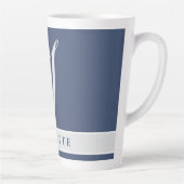 TASSE LATTE MONOGRAMME CLASSIQUE SIMPLE INITIAL NOMMÉ ARGENT B (Droite)