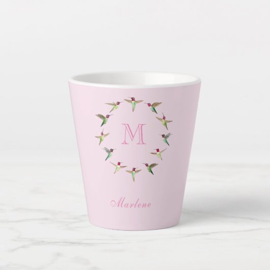 Tasse Latte Monogramme Colibris (Devant)