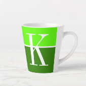 Tasse Latte Monogramme cool moderne à deux tons (Droite)