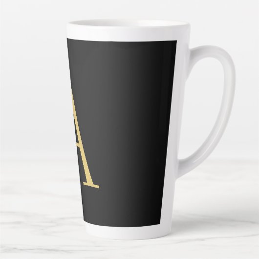 Tasse Latte Monogramme couleur or noir professionnel (Droite)
