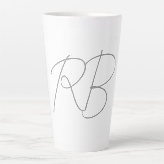 Tasse Latte Monogramme créatif unique tendance Lettres initial (Devant)