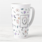 Tasse Latte Monogramme d'aquarelle moderne tendance Kute Flowe (Angle droit)
