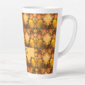 Tasse Latte Monogramme d'art fractal jaune peigne (Droite)