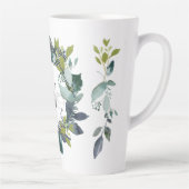 Tasse Latte Monogramme de couronne de laurier d'aquarelle russ (Droite)