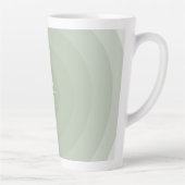 Tasse Latte Monogramme de dégradé circulaire minimaliste vert  (Droite)