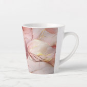 Tasse Latte Monogramme de Feuilles d'or rose pâle (Droite)