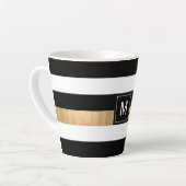 Tasse Latte Monogramme de la bande moderne (Angle gauche)