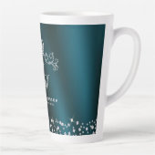 Tasse Latte Monogramme de la Couronne brillant vert (Droite)