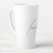 Tasse Latte Monogramme de lettre initiale de calligraphie de n (Angle gauche)
