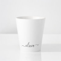 Monogramme de nom de fille de script moderne noir 