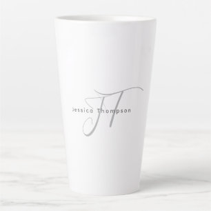 Tasse Latte Monogramme de nom professionnel élégant moderne