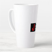 Tasse Latte Monogramme de nom professionnel élégant moderne (Angle gauche)