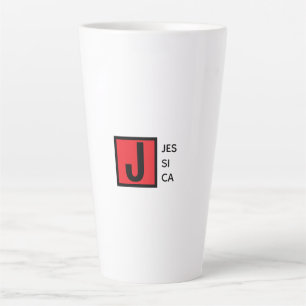 Tasse Latte Monogramme de nom professionnel élégant moderne