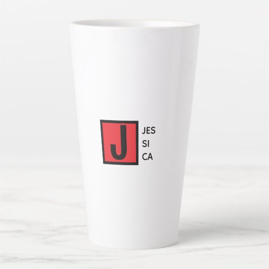 Tasse Latte Monogramme de nom professionnel élégant moderne (Devant)