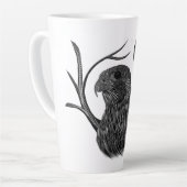 Tasse Latte Monogramme de Pleine lune de faucon (Angle gauche)