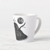 Tasse Latte Monogramme de Pleine lune de faucon (Angle droit)