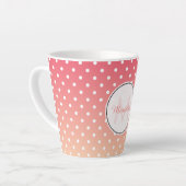 Tasse Latte Monogramme de Pointe Ombre Rose Cute Girl (Angle gauche)